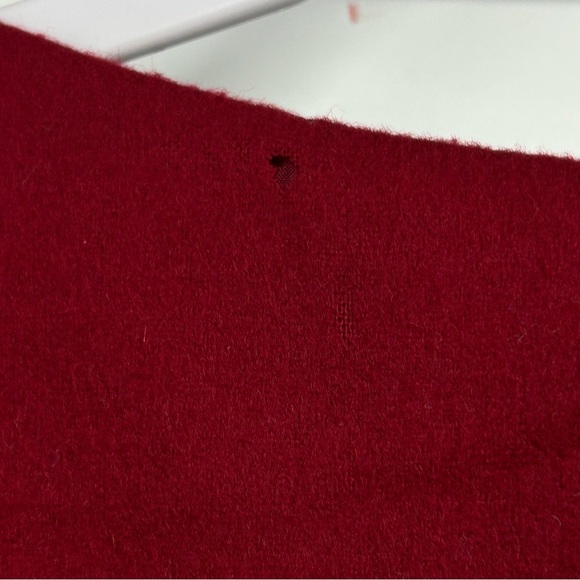 Vintage 1960s Handmade Couture Wool Dress Crimson Red w/ Black Frog Closures - Picture 13 of 13